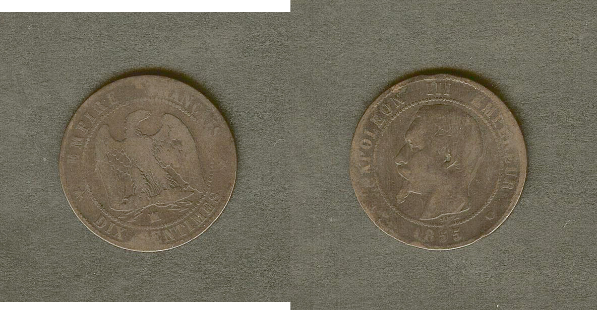 10 centimes Napoleon III 1855MA VG
